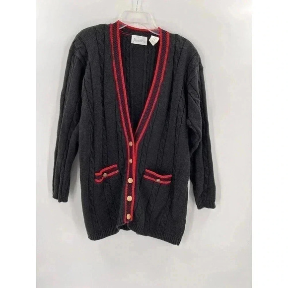 Vintage RETRO Jantzen Cardigan Jacket Size Large Gold Buttons & Pockets!! EUC - Picture 1 of 9